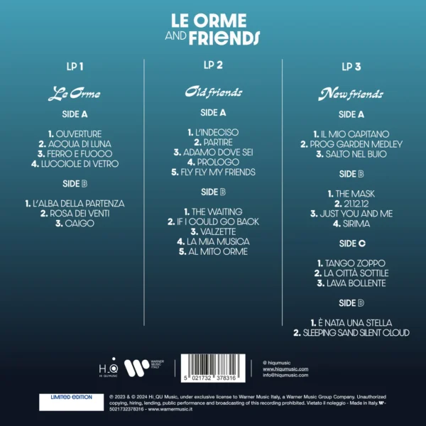 LE ORME & FRIENDS - Remastered (4 Vinili) - LIMITED EDITION 2024 - immagine 3